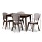 Baxton Studio Tarelle Walnut-Finished Grey Upholstered 5-Piece Dining Set 143-8068 - alternate 6